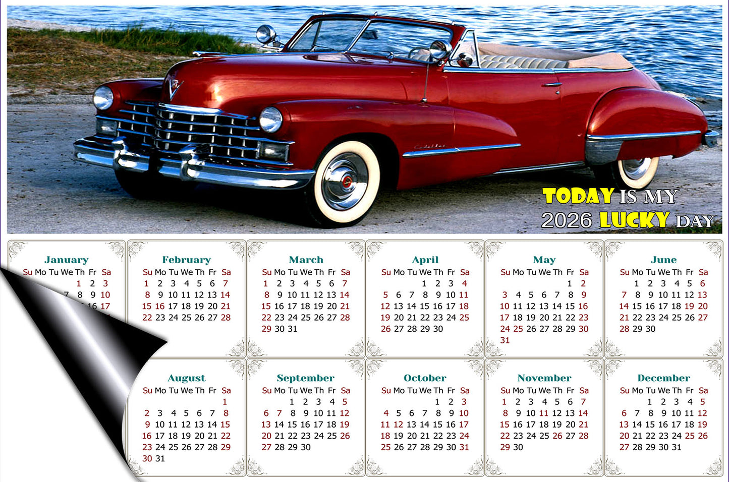 2026 Magnetic Calendar - Calendar Magnets - Today is my Lucky Day - Edition #44