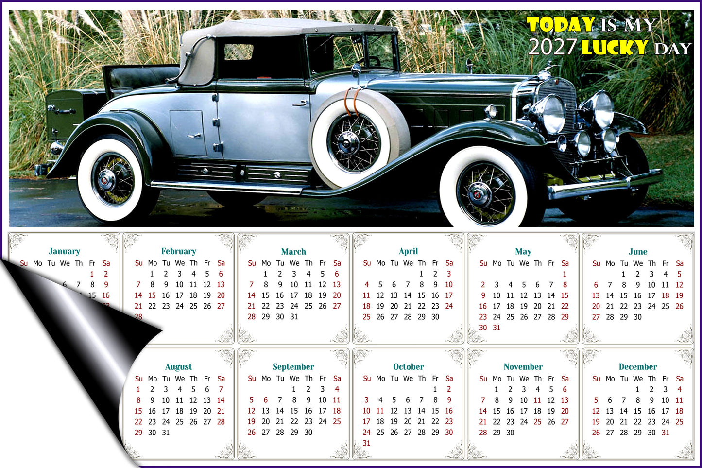 2027 Magnetic Calendar - Calendar Magnets - Today is my Lucky Day - Edition #45