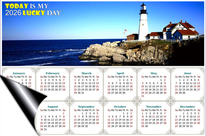 2026 Magnetic Calendar - Calendar Magnets - Today is My Lucky Day - (Portland Lighthouse View)