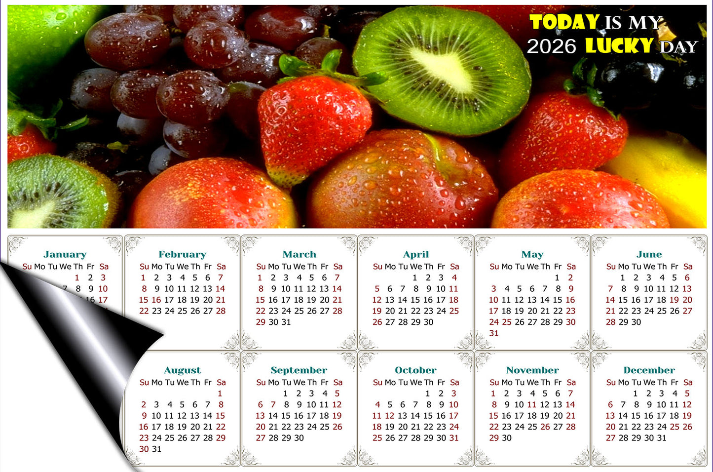 2026 Magnetic Calendar - Calendar Magnets - Today is my Lucky Day - Edition #40
