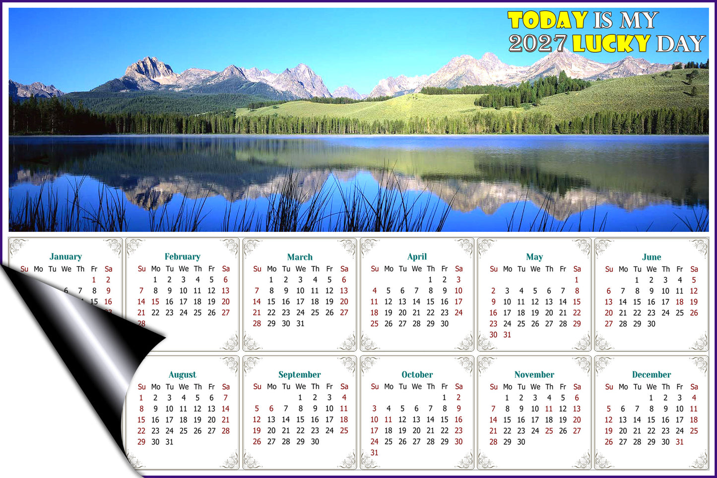 2027 Magnetic Calendar - Calendar Magnets - Today is My Lucky Day - Edition #15