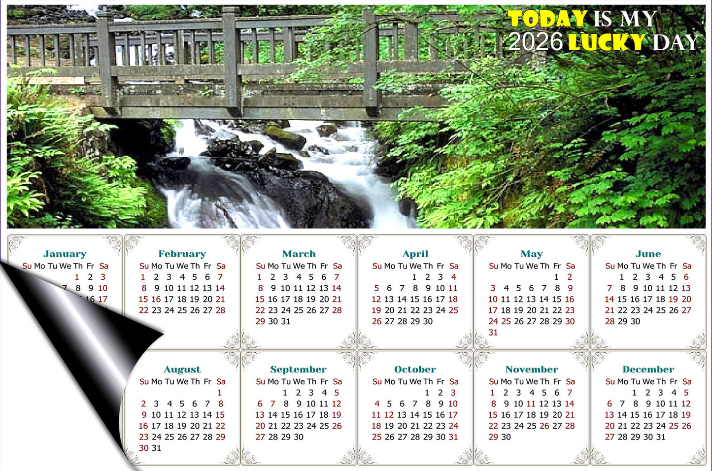 2026 Magnetic Calendar - Calendar Magnets - Today is My Lucky Day - Edition #14