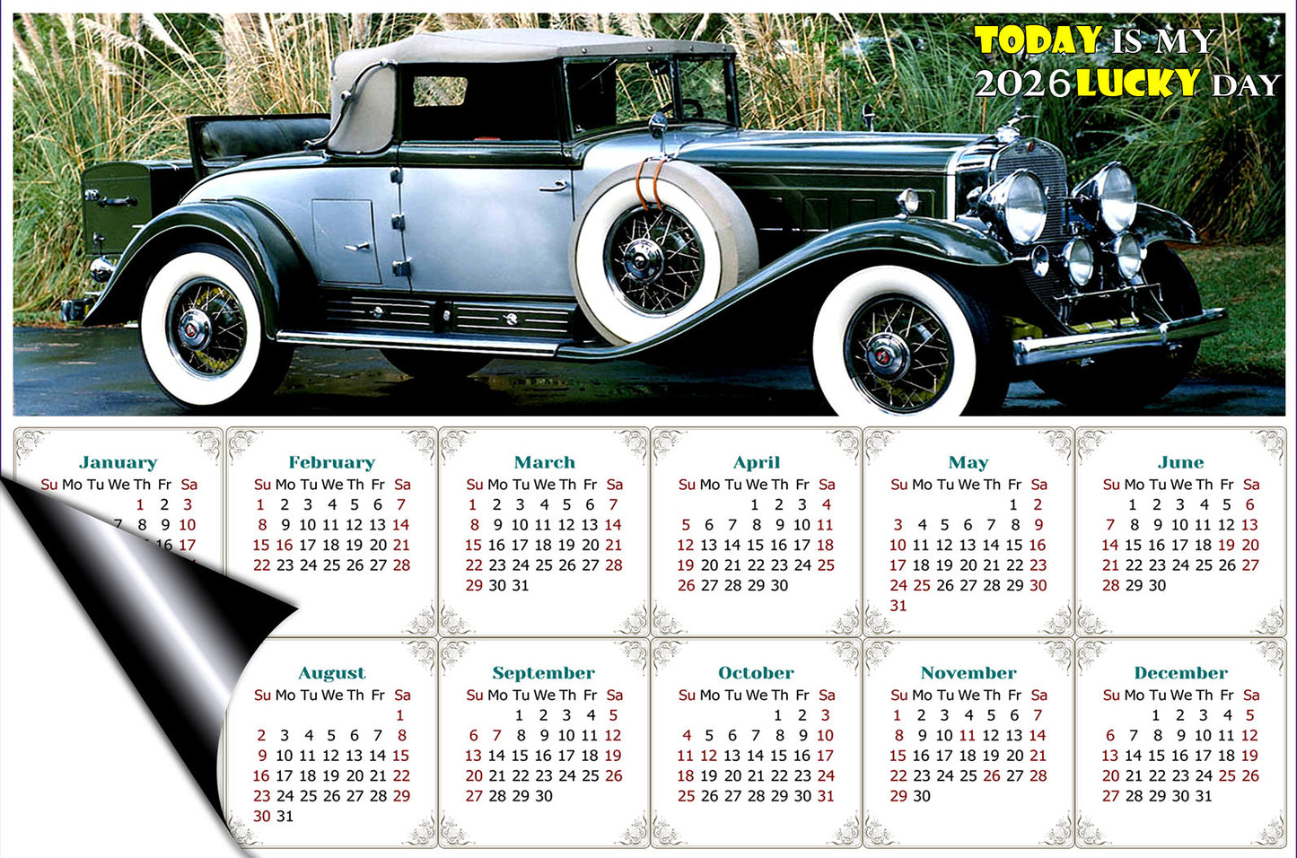 2026 Magnetic Calendar - Calendar Magnets - Today is my Lucky Day - Edition #45
