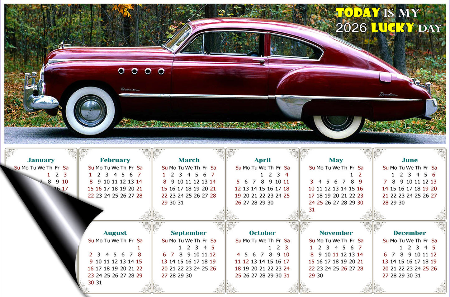 2026 Magnetic Calendar - Calendar Magnets - Today is my Lucky Day - Edition #47