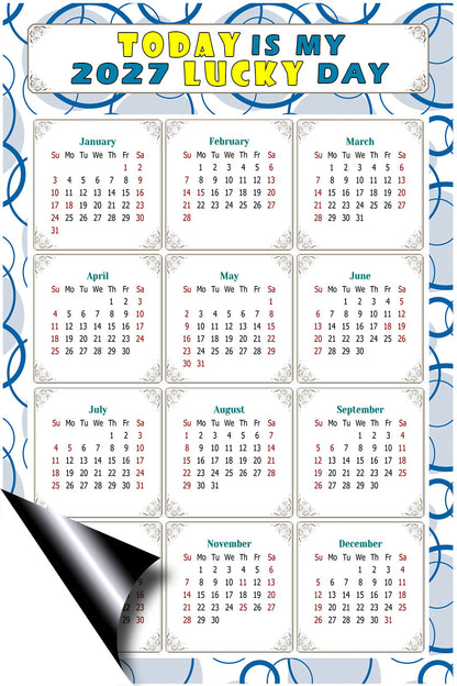 2027 Magnetic Calendar - Calendar Magnets - Today is my Lucky Day - (Fade, Tear, and Water Resistant) - Themed 034