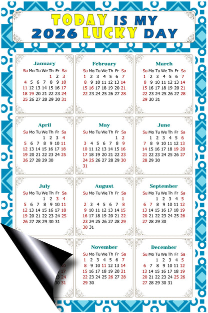 2026 Peel & Stick Calendar - Today is my Lucky Day Removable - 037