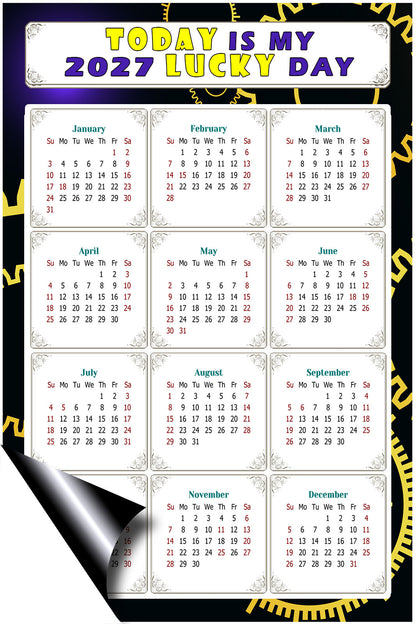2027 Magnetic Calendar - Calendar Magnets - Today is my Lucky Day - (Fade, Tear, and Water Resistant) - Themed 05