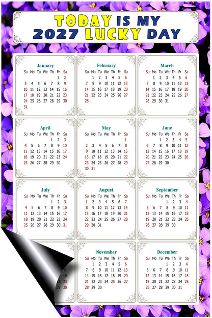 2027 Magnetic Calendar - Calendar Magnets - Today is my Lucky Day - (Fade, Tear, and Water Resistant) - Themed 026