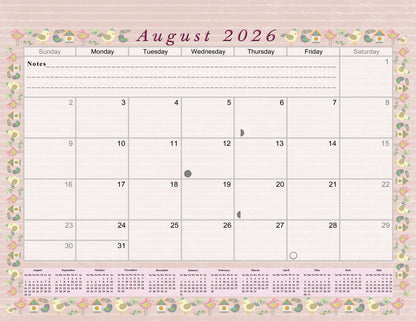 2026 - 2027 Academic Year 12 Months Student Calendar / College Planner for 3-Ring Binder, Desk or Wall -School Supplies - Made in USA -v002