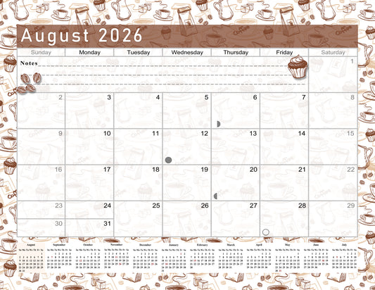 2026 - 2027 Academic Year 12 Months Student Calendar / College Planner for 3-Ring Binder, Desk or Wall -School Supplies - Made in USA -v026