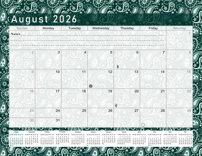 2026 - 2027 Academic Year 12 Months Student Calendar / College Planner for 3-Ring Binder, Desk or Wall -School Supplies - Made in USA -v025