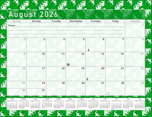 2026 - 2027 Academic Year 12 Months Student Calendar / College Planner for 3-Ring Binder, Desk or Wall -School Supplies - Made in USA (Edition #016)