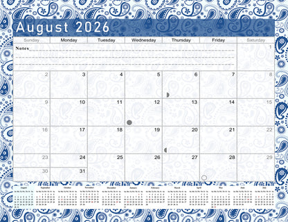 2026 - 2027 Academic Year 12 Months Student Calendar / College Planner for 3-Ring Binder, Desk or Wall -School Supplies - Made in USA (Edition #019)