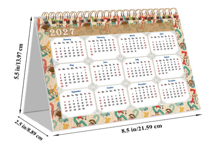 2025-2026 18 Months Standing Flip Desk Calendar Desktop Planner 010