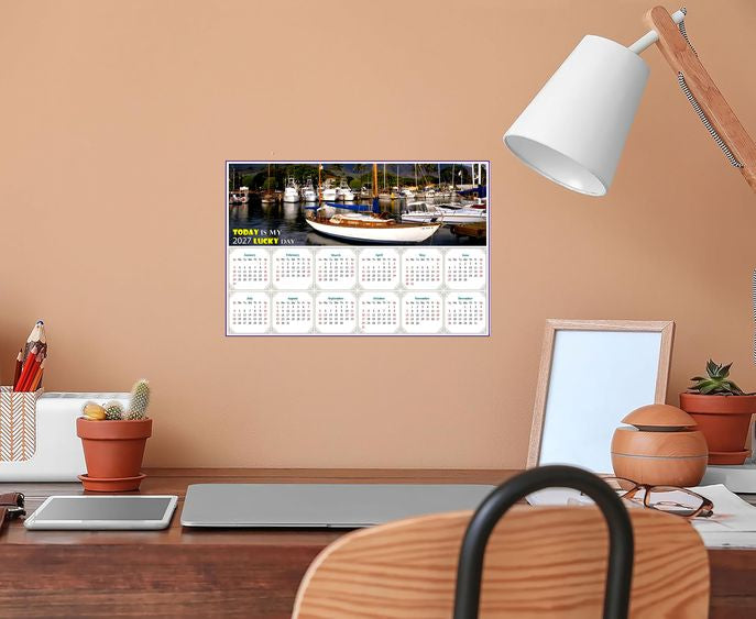 2027 Peel & Stick Calendar - Today is my Lucky Day - Removable, Repositionable - 049 (9"x 6")