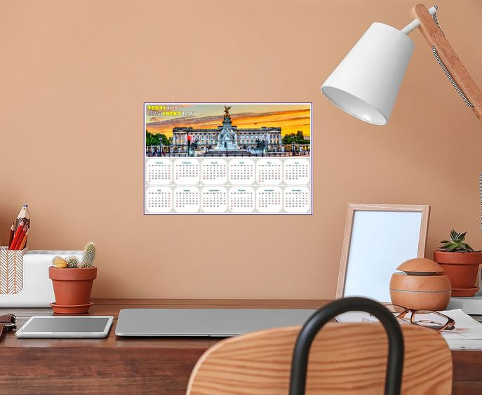 2027 Peel & Stick Calendar - Today is my Lucky Day - Removable - The Victoria Memorial (9"x 6")