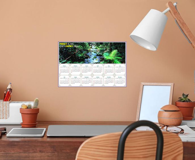 2027 Peel & Stick Calendar - Today is my Lucky Day - Removable - Daintree National Park (9"x 6")