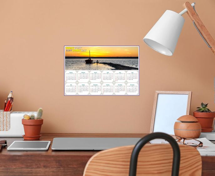 2027 Peel & Stick Calendar - Today is my Lucky Day - Removable - Salt lake near Odesa (9"x 6")
