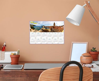2027 Peel & Stick Calendar - Today is my Lucky Day - Removable - Old city Dubrovnik (9"x 6")