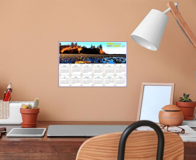 2027 Peel & Stick Calendar - Today is my Lucky Day - Removable - Shepholdy bay (9"x 6")