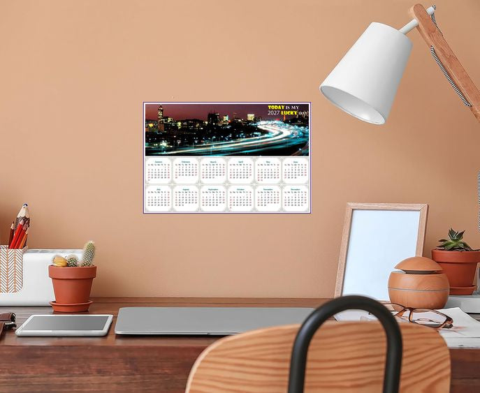 2027 Peel & Stick Calendar - Today is my Lucky Day - Removable, Repositionable - 051 (9"x 6")