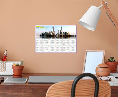 2027 Peel & Stick Calendar - Today is my Lucky Day - Removable - Shanghai (9"x 6")