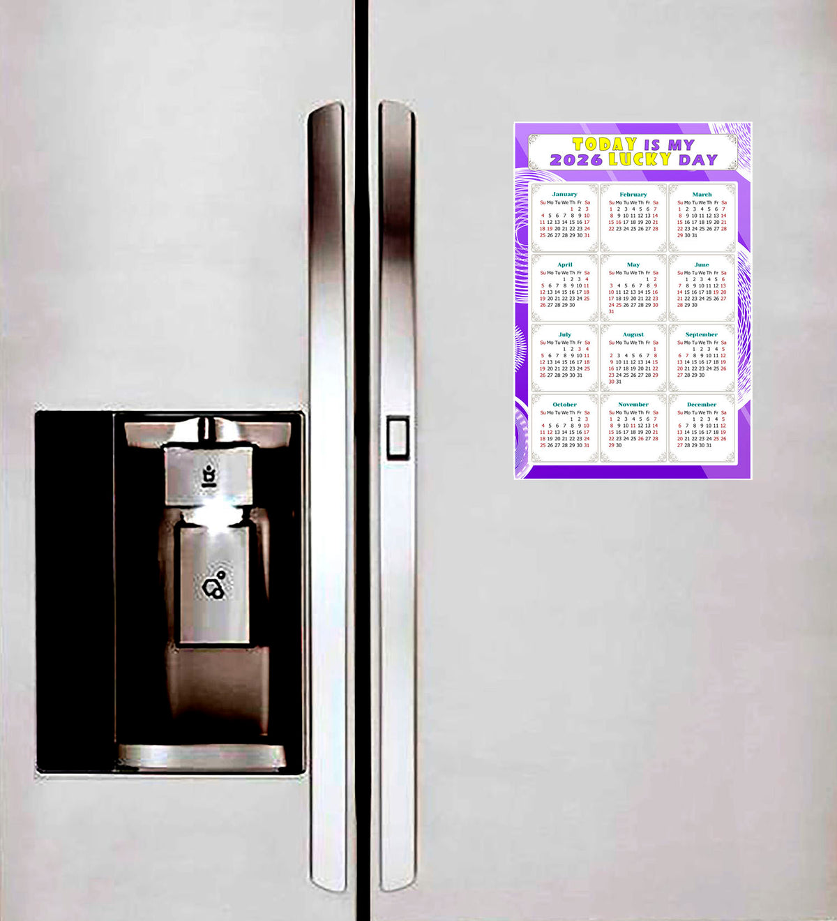 2027 Peel & Stick Calendar - Today is my Lucky Day Removable - 01