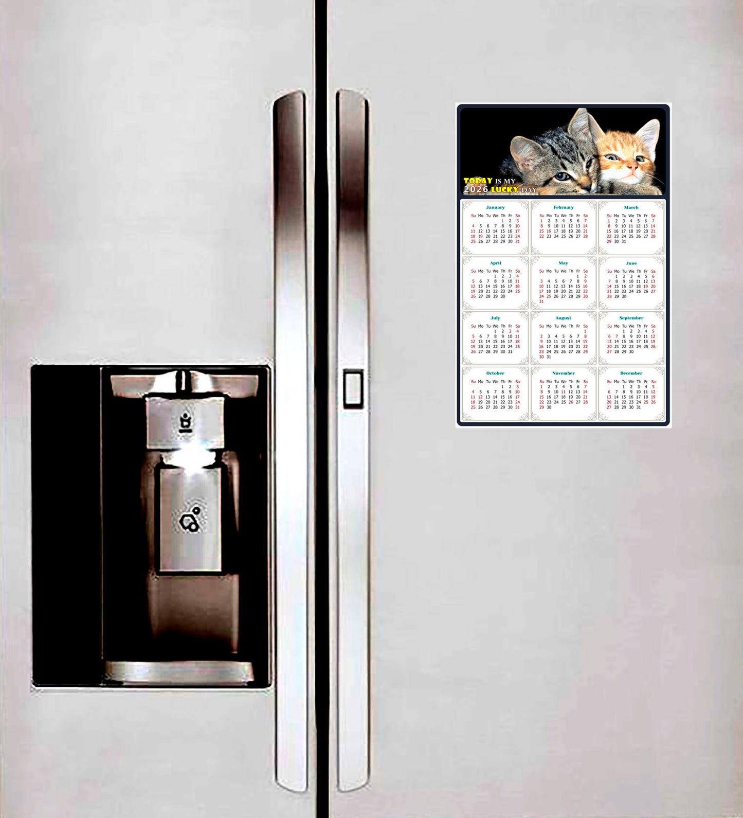 2026 Peel & Stick Calendar - Today is my Lucky Day Removable - Cat 010 (9"x 6")