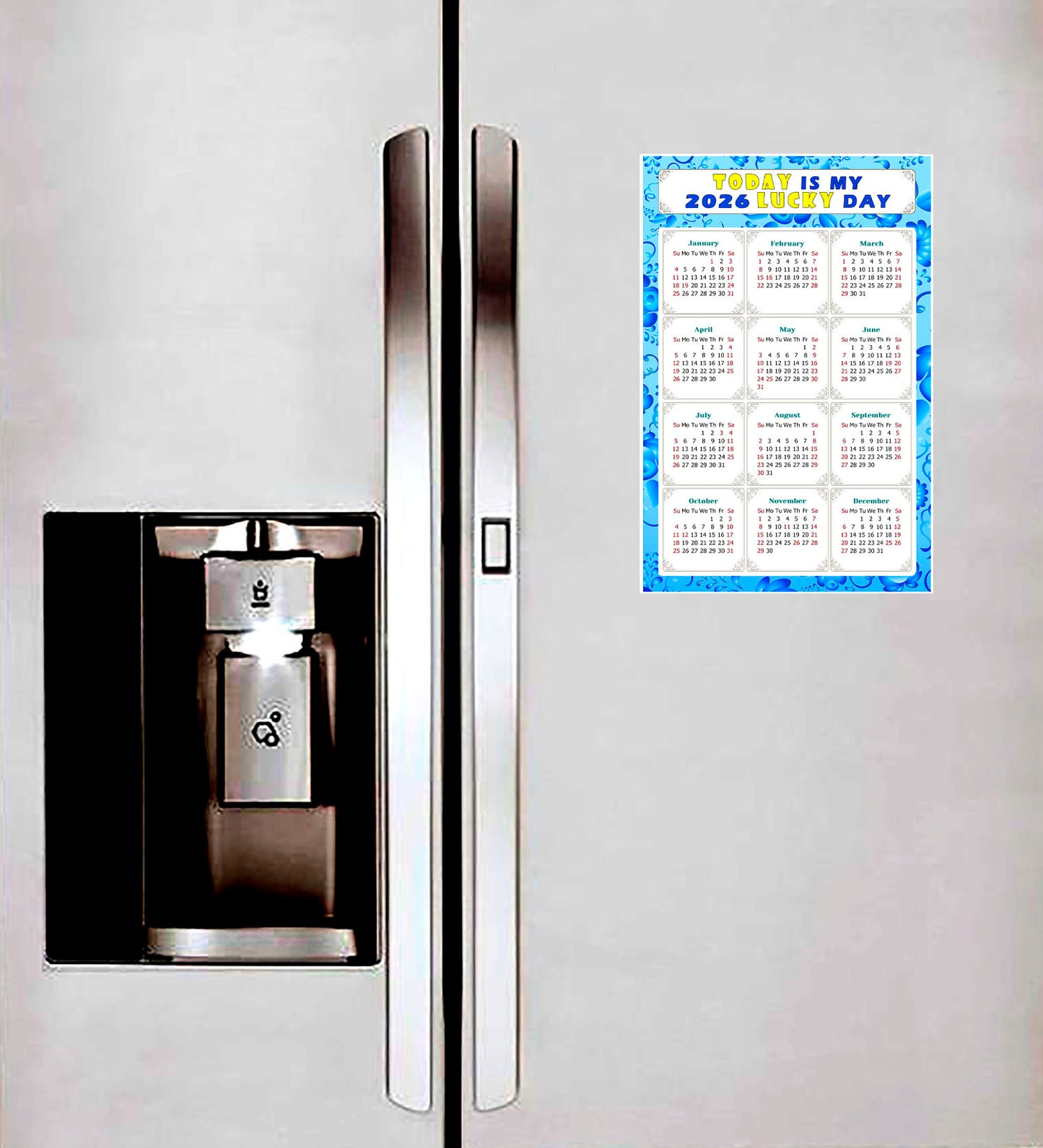 2026 Peel & Stick Calendar - Today is my Lucky Day Removable - 041