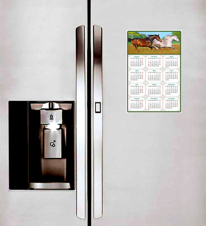 2025 Magnetic Calendar - Calendar Magnets - Today is my Lucky Day - (Fade, Tear, and Water Resistant) - Horses Themed 03