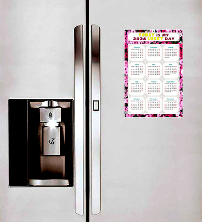 2026 Magnetic Calendar - Calendar Magnets - Today is my Lucky Day - (Fade, Tear, and Water Resistant) - Themed 027