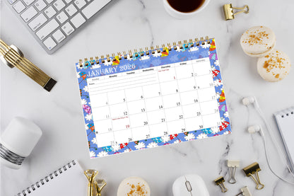 2025-2026 18 Months Standing Flip Desk Calendar Desktop Planner 014