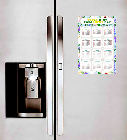 2026 Magnetic Calendar - Calendar Magnets - Today is my Lucky Day - (Fade, Tear, and Water Resistant) - Themed 016