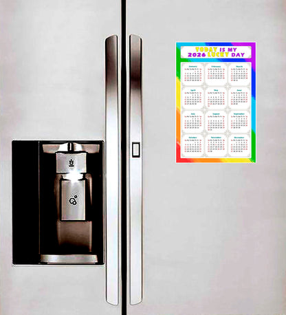 2026 Magnetic Calendar - Calendar Magnets - Today is my Lucky Day - (Fade, Tear, and Water Resistant) - Themed 043