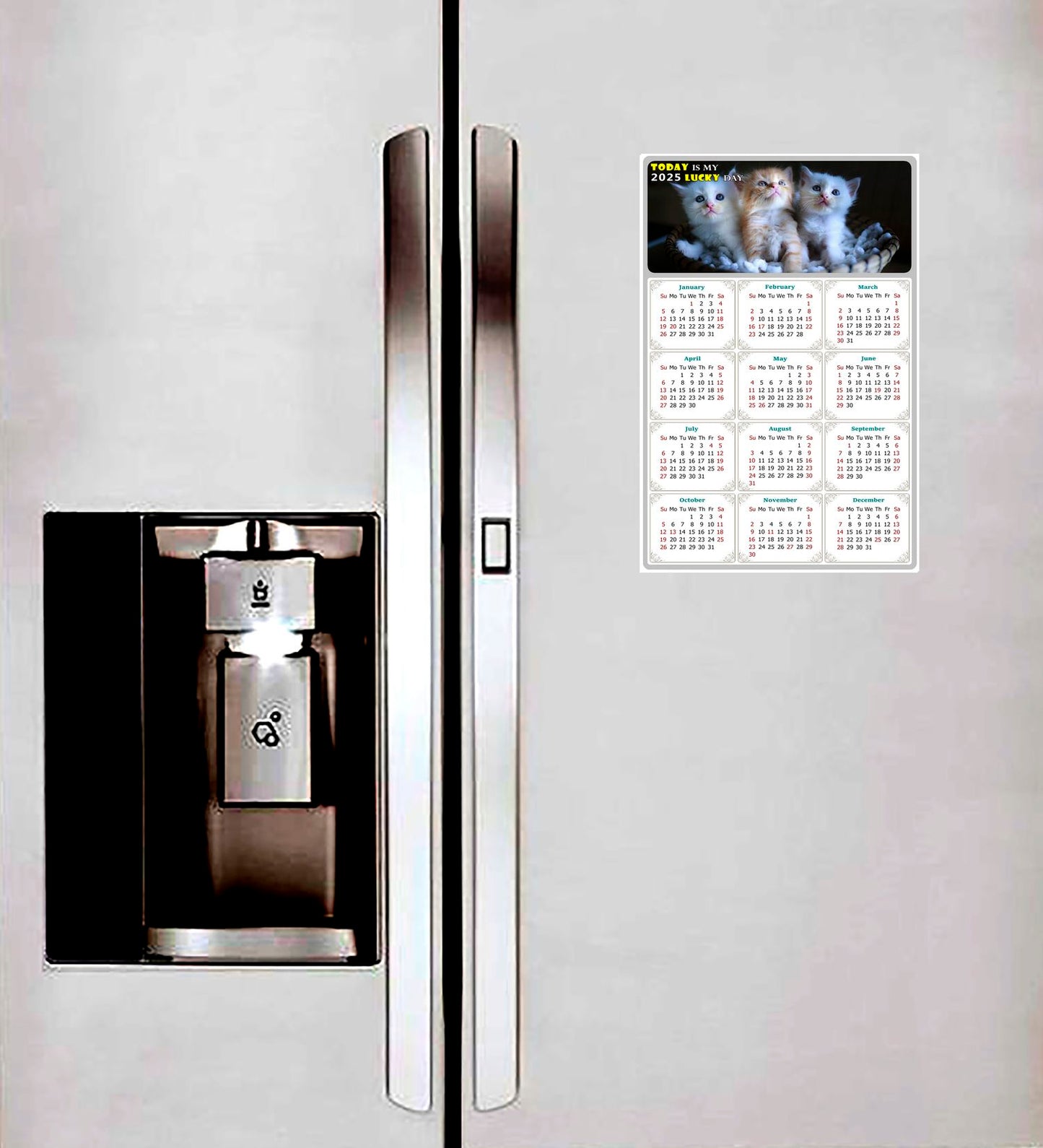 2025 Peel & Stick Calendar - Today is my Lucky Day Removable - Cat 011 (12"x 8")
