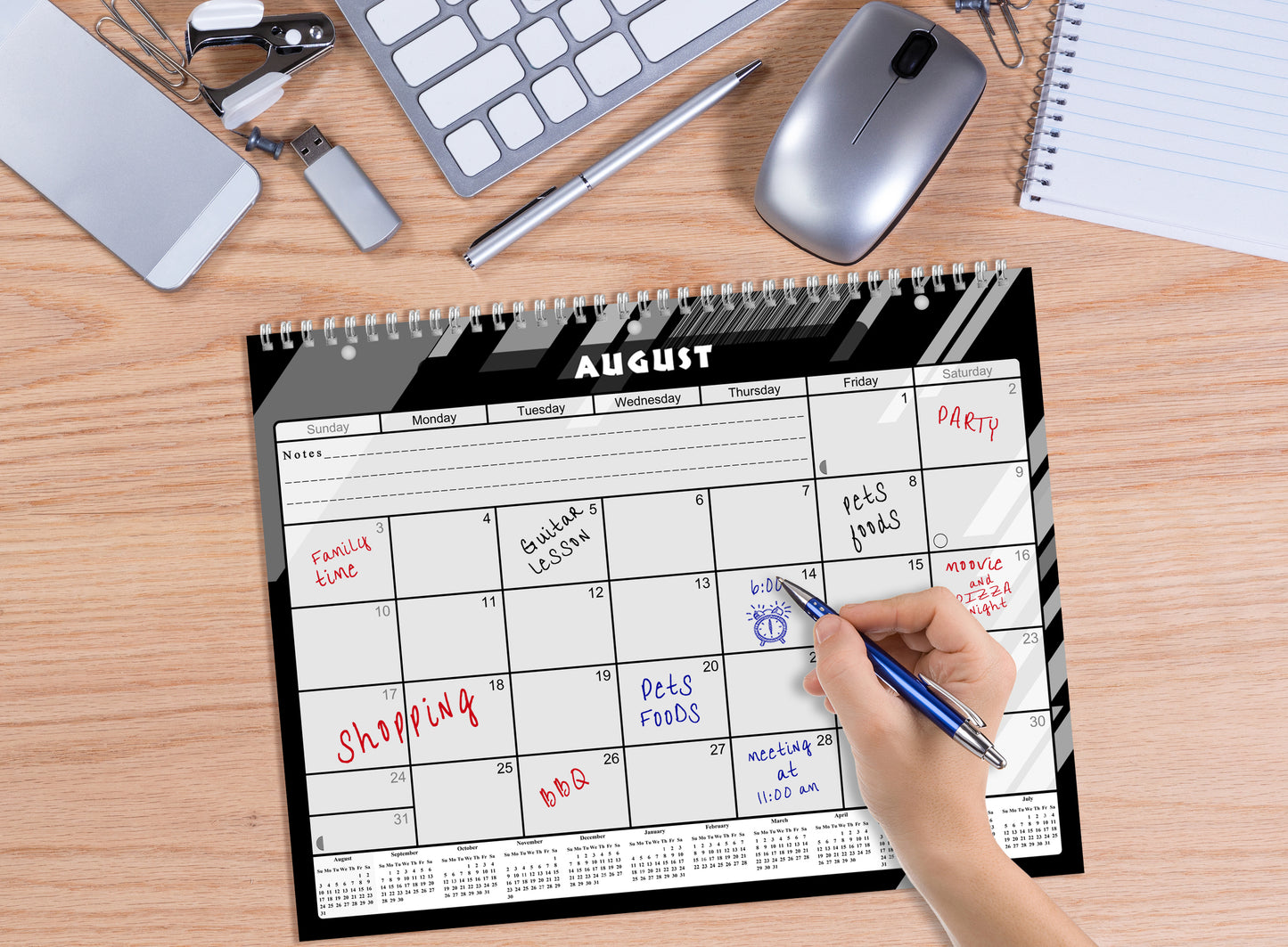 2026 - 2027 Academic Year 12 Months Student Calendar 3-Ring Binder - Black&White - (Edition #012)