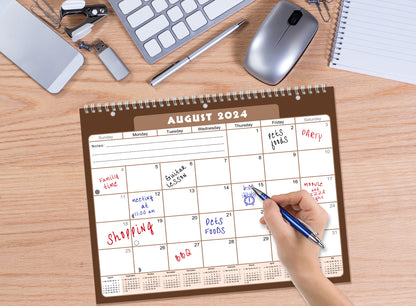 2024-2025 Academic Year 12 Months Student Calendar/Planner for Wall & Desk & 3-Ring Binder, for School, Teacher, Student (Edition #022)