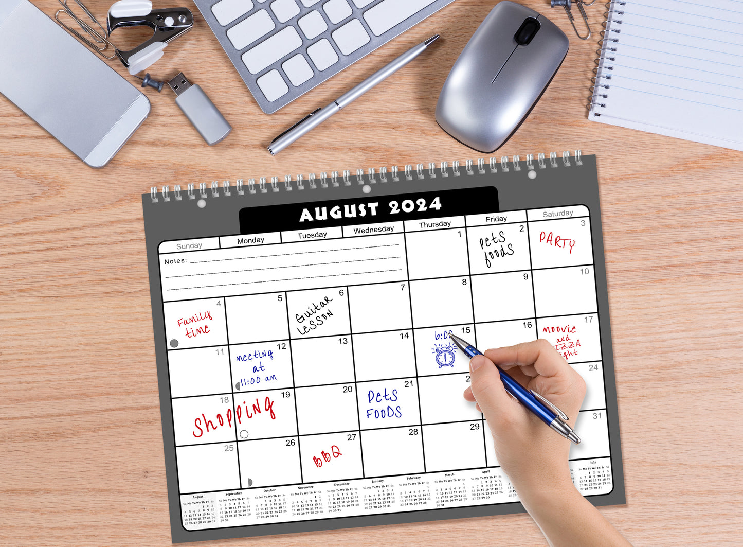 2024-2025 Academic Year 12 Months Student Calendar/Planner for Wall & Desk & 3-Ring Binder, for School, Teacher, Student (Edition #023)