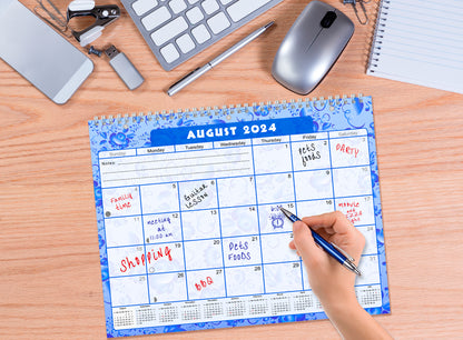2024-2025 Academic Year 12 Months Student Calendar/Planner for Wall & Desk & 3-Ring Binder, for School, Teacher, Student (Edition #024)