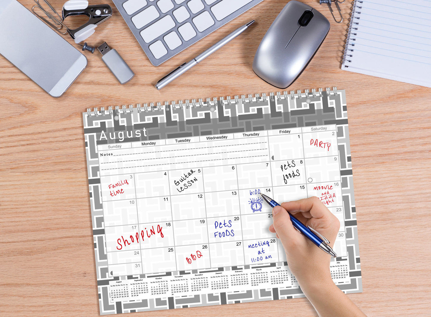 2026 - 2027 Academic Year 12 Months Student Calendar 3-Ring Binder - Back&White - (Edition #014)