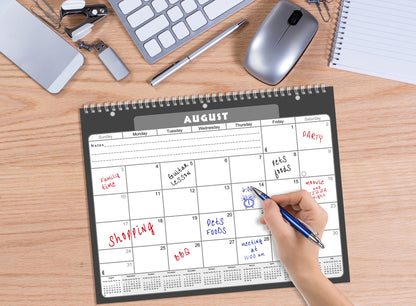 2026 - 2027 Academic Year 12 Months Student Calendar 3-Ring Binder B&W (Edition #022)