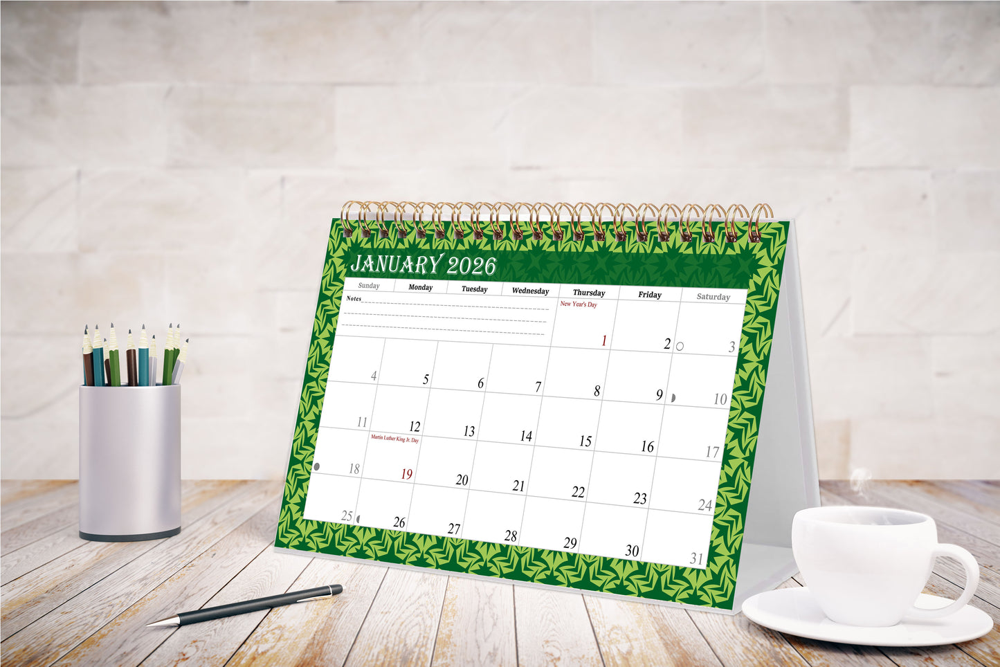 2025-2026 18 Months Standing Flip Desk Calendar Desktop Planner 06
