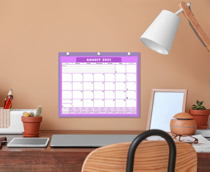 2025 - 2026 Academic Year 12 Months Student Calendar / College Planner for 3-Ring Binder, Desk or Wall -School Supplies - Made in USA -v005