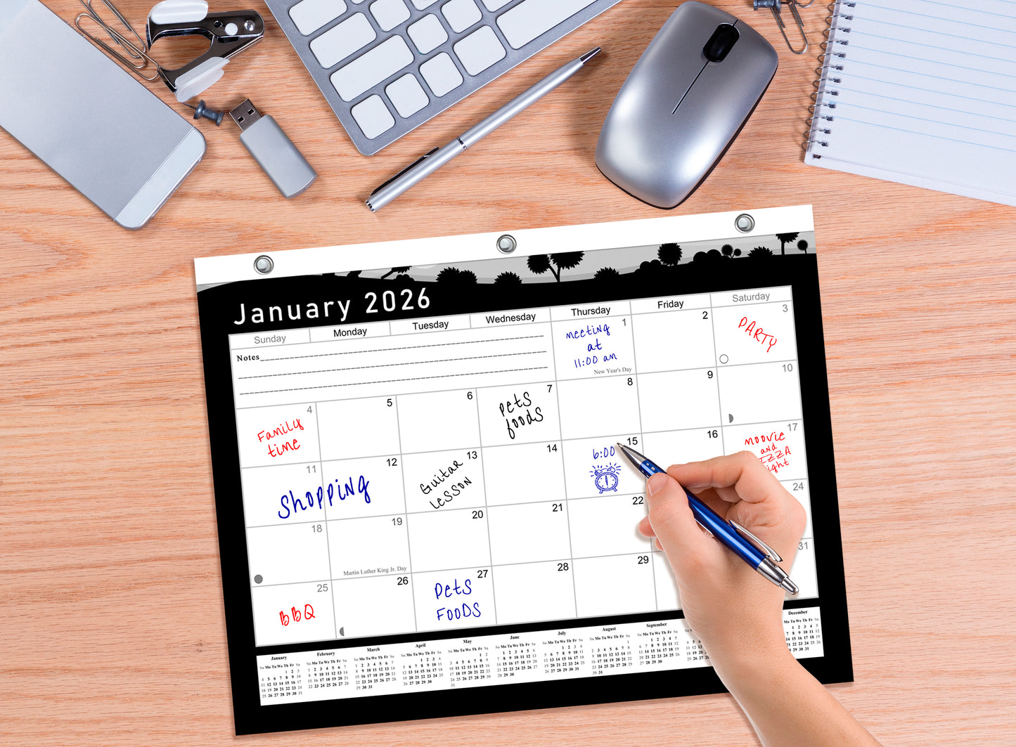 2025 - 2026 Student Calendar/Planner for 3-Ring Binder, Desk, or Wall - v015
