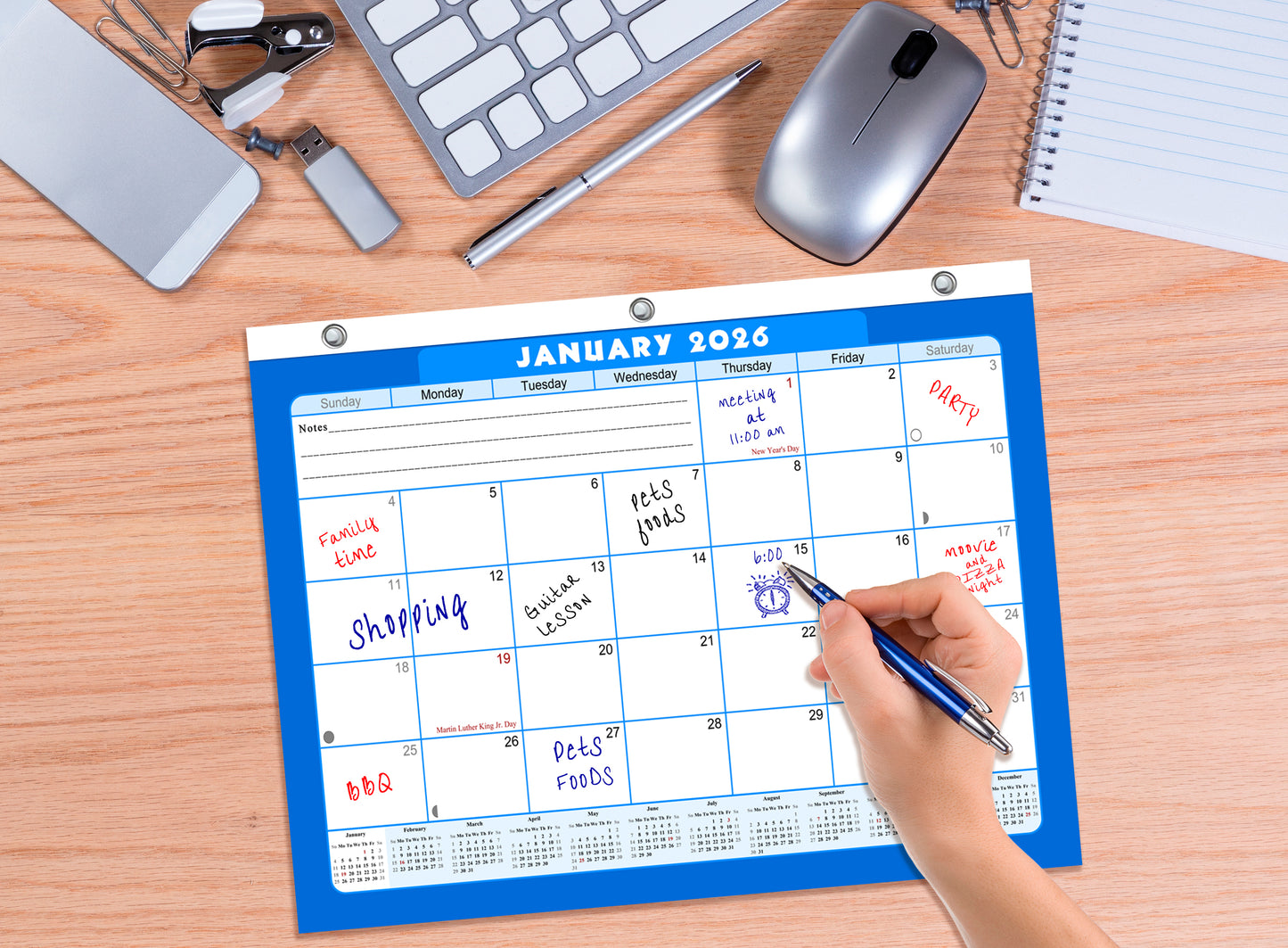 2025 - 2026 Student Calendar/Planner for 3-Ring Binder, Desk, or Wall - v006