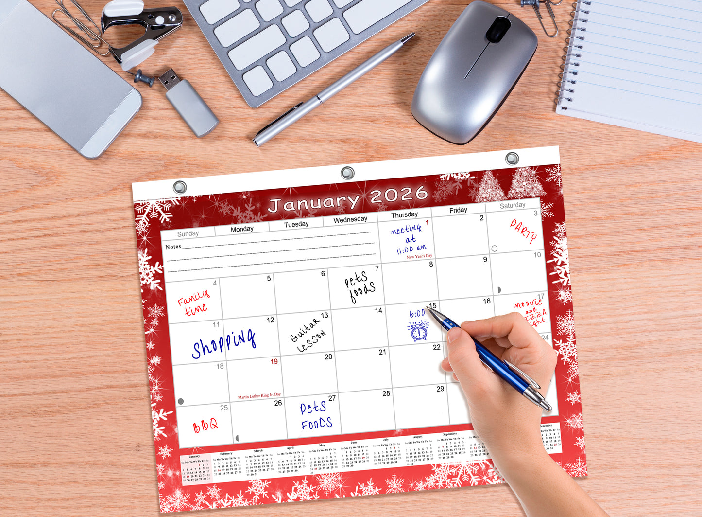 2025 - 2026 Student Calendar/Planner for 3-Ring Binder, Desk, or Wall - v029