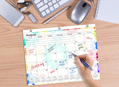 2026 - 2027 Academic Year 12 Months Student Calendar / College Planner for 3-Ring Binder, Desk or Wall -School Supplies - Made in USA -v008