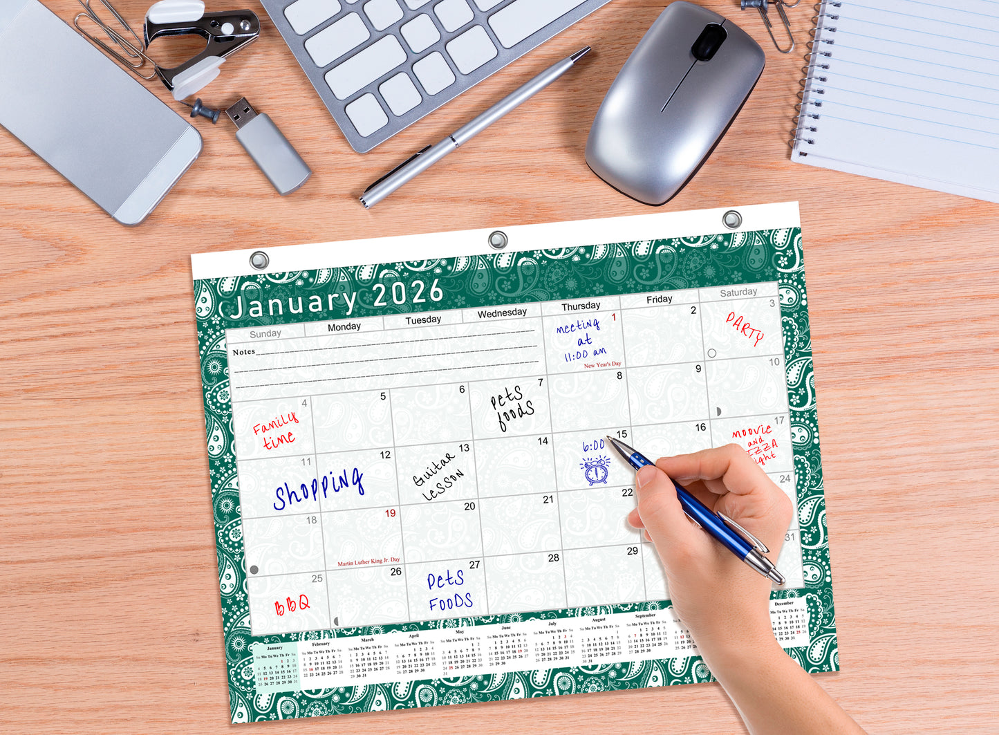 2025 - 2026 Student Calendar/Planner for 3-Ring Binder, Desk, or Wall - v024