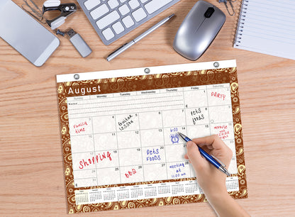 2026 - 2027 Academic Year 12 Months Student Calendar / College Planner for 3-Ring Binder, Desk or Wall -School Supplies - Made in USA -v017