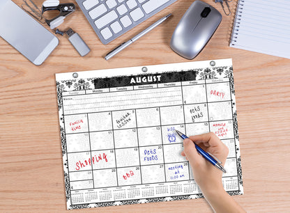 2026 - 2027 Academic Year 12 Months Student Calendar / College Planner for 3-Ring Binder, Desk or Wall -School Supplies - Made in USA - Edition #009)